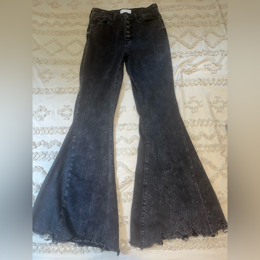 Elegant Charcoal Flare Jeans